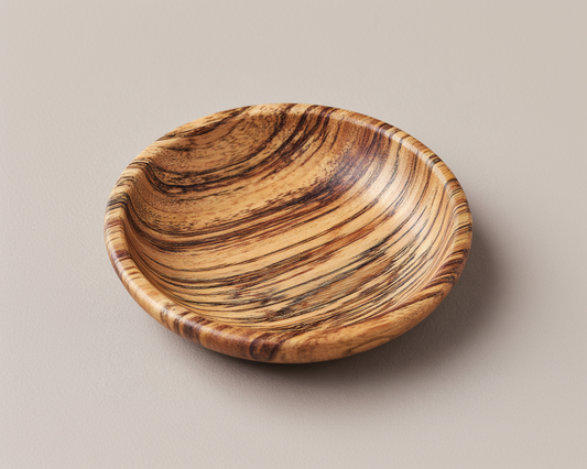 Hand-Turned Zebrawood Shallow Bowl / Catch-All