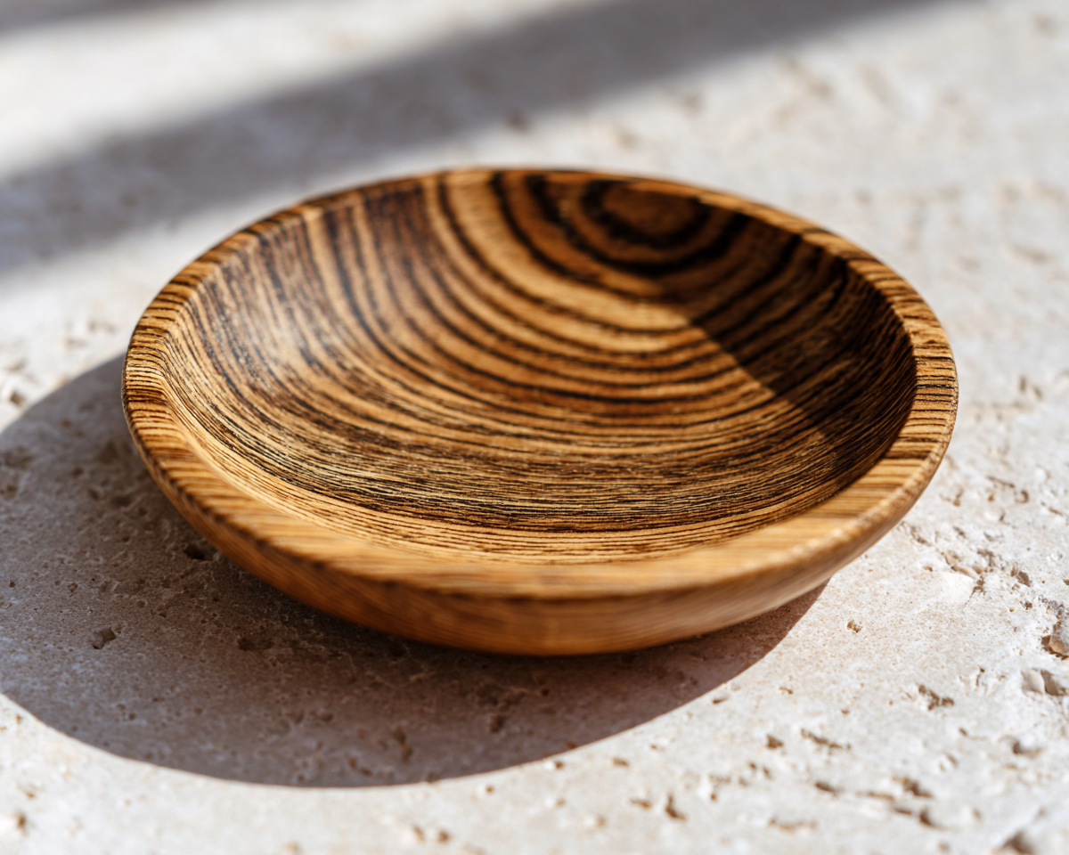 Hand-Turned Zebrawood Shallow Bowl / Catch-All